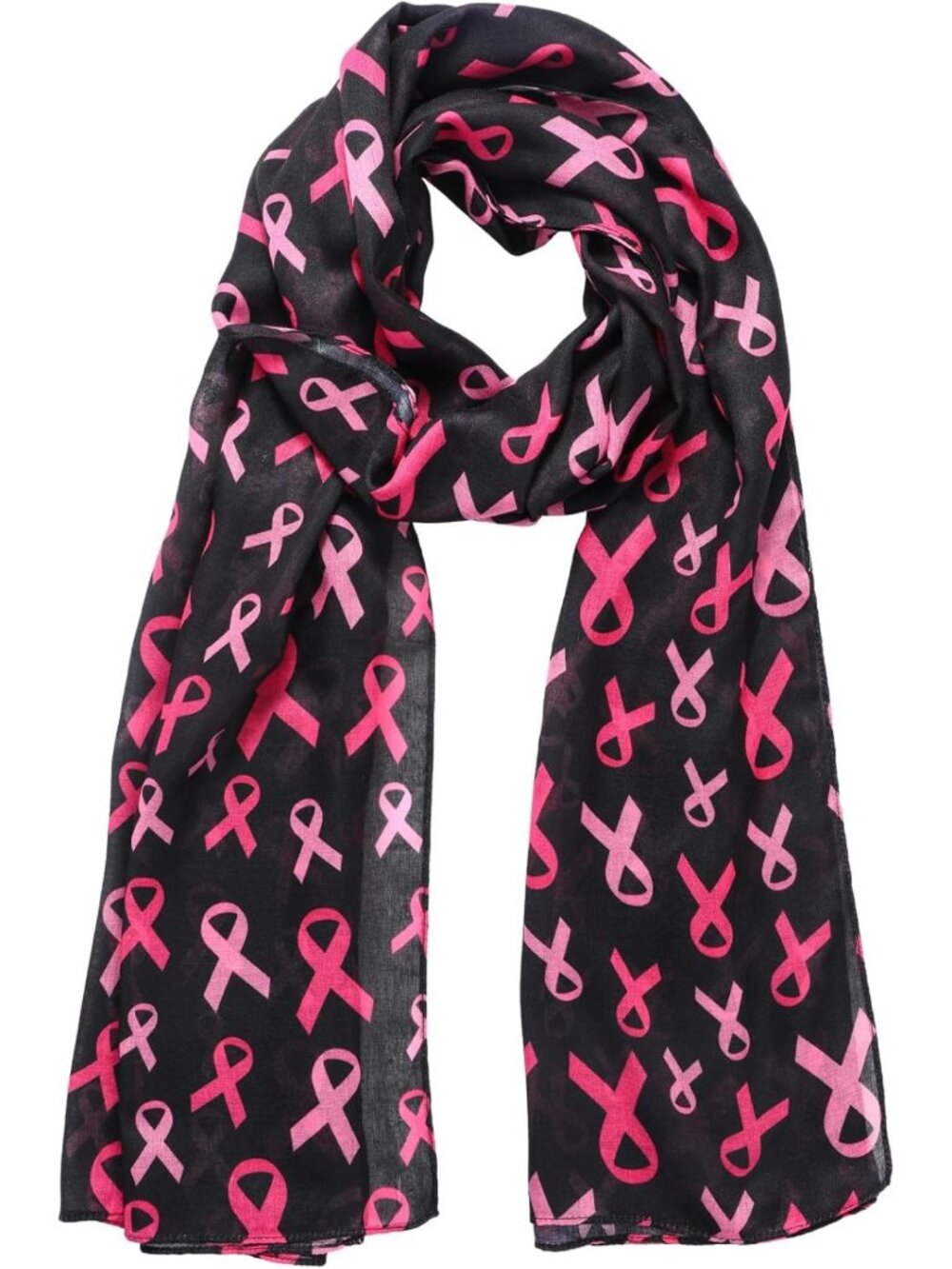 Pink Ribbon Breast Cancer Awareness Scarf Set - Soft Shawl for Support & Style